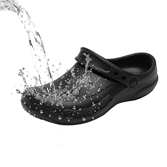 Picture of Haifago Black Non Slip Waterproof and Oil-Proof Clogs Shoes for Men, Standing All Day Comfortable Nurse and Chef Shoes for Men, Mens Work Shoes for Food Service, Kitchen, Restaurant, Yard