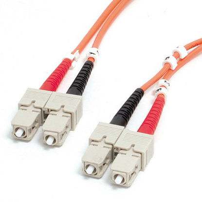 Picture of StarTech.com 1m Fiber Optic Cable - Multimode Duplex 62.5/125 - LSZH - SC/SC - OM1 - SC to SC Fiber Patch Cable (FIBSCSC1) , Orange