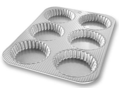 Picture of USA Pan Bakeware Aluminized Steel Mini Fluted Tart Pan, 6-Well