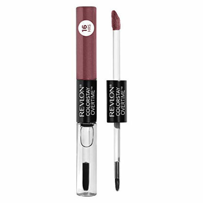 Picture of Liquid Lipstick with Clear Lip Gloss by Revlon, ColorStay Face Makeup, Overtime Lipcolor, Dual Ended with Vitamin E in Plum / Berry, Everlasting Rum (370), 0.07 oz