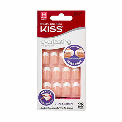 Picture of Kiss Everlasting French Nail Kit Medium 28 Nails EF07 (1 PACK)