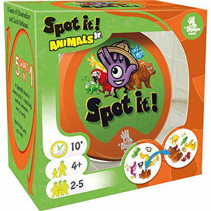 Picture of Spot It! Junior Animals Card Game | Game For Kids | Preschool Age 4+ | 2 to 5 Players | Average Playtime 10 minutes | Made by Zygomatic