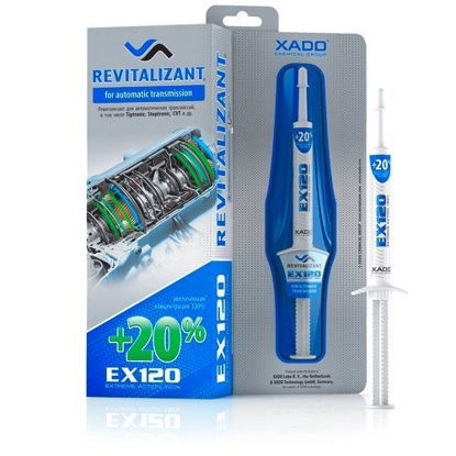 Picture of XADO Revitalizant EX120 Conditioner for Automatic Gearbox & CVT Tiptronic Transmission Oil Treatment Additive (Box, Syringe 8 ml) Protectant Fluid - Restore Your ATF Metal Parts from Wear (Automatic)