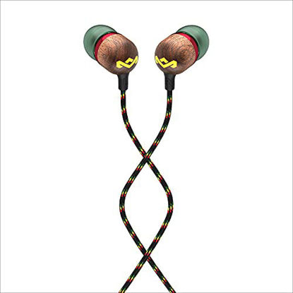 Picture of House of Marley Smile Jamaica Wired: Wired Earphones with Microphone, Noise Isolating Design, and Sustainable Materials (Rasta)