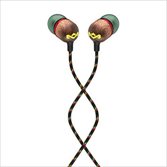 Picture of House of Marley Smile Jamaica Wired: Wired Earphones with Microphone, Noise Isolating Design, and Sustainable Materials (Rasta)