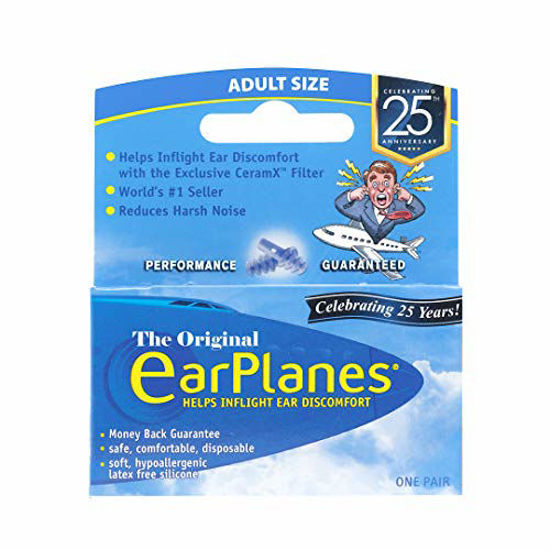 Picture of Original Adult EarPlanes by Cirrus Healthcare Earplugs Airplane Travel Ear Protection (1 Pair)