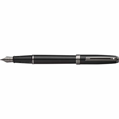 Picture of Sheaffer Prelude Gloss Black Fountain Pen with Gun Metal Tone PVD Trim and Medium Nib