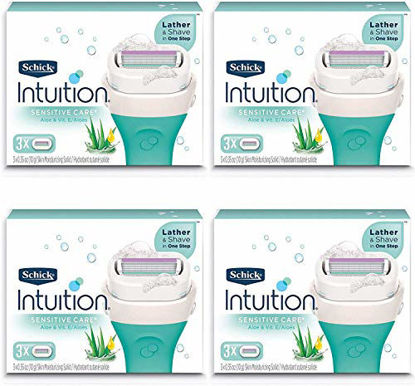Picture of Schick Intuition Pure Nourishment Womens Razor Refills with Coconut Milk and Almond Oil (Pack of 4)