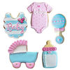 Picture of Baby Shower Cookie Cutter Set 5 Pieces with Recipe Booklet, Onesie, Bib, Rattle, Bottle, Baby Carriage Made in USA by Ann Clark Cookie Cutters