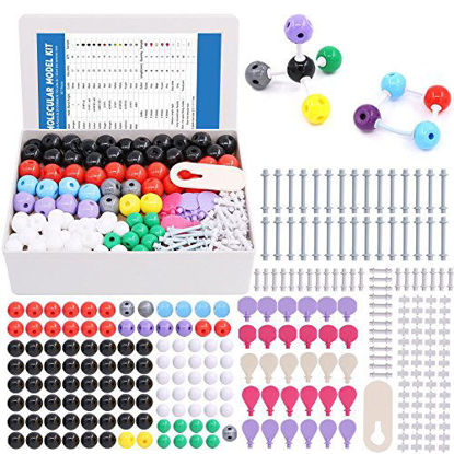 Picture of Swpeet 307 Pcs Molecular Model Kit for Organic and Inorganic Chemistry - Chemistry Molecular Model Student and Teacher Set - 126 Atoms & 30 Orbitals & 150 Links & 1 Short Link Remover Tool