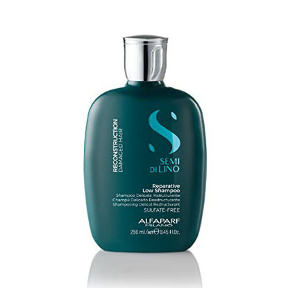 Picture of Alfaparf Milano Semi Di Lino Reconstruction Reparative Shampoo for Damaged Hair - Sulfate, SLS, Paraben and Paraffin Free - Safe on Color Treated Hair - Professional Salon Quality - 8.45 fl. oz.