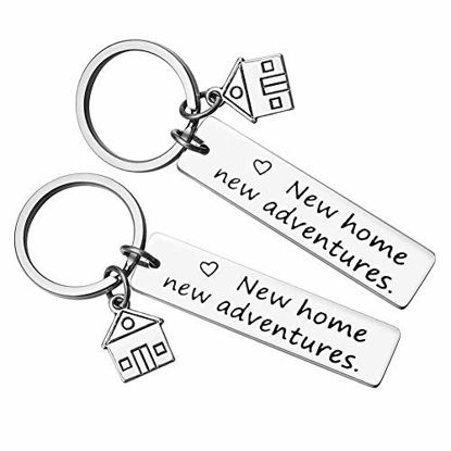 Picture of for New Home Keychain New House Keychain First Home Gift Housewarming Gift Realtor Closing Gifts House Keyring,2 Pcs