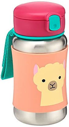 Picture of Skip Hop Toddler Sippy Cup with Straw, Zoo Stainless Steel Straw Bottle, Llama