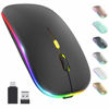 Picture of ?Upgrade? LED Wireless Mouse, Rechargeable Slim Silent Mouse 2.4G Portable Mobile Optical Office Mouse with USB & Type-c Receiver, 3 Adjustable DPI for Notebook, PC, Laptop, Computer, Desktop (Black)