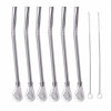 Picture of FRUTA 6 PCS Stainless Steel Yerba Mate Tea Bombilla Straws with Filter Spoon and 2 PCS Cleaning Brushes, Removable Filtered Spoons Drinking Straw, 18.5CM/7.28inch