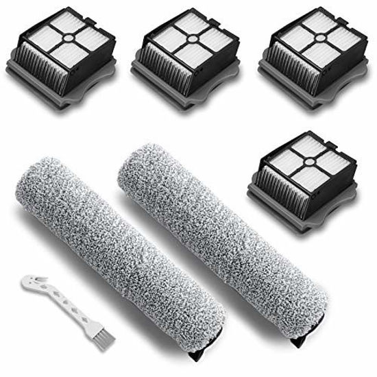 Picture of UOUOLONUN Replacement Parts for iFloor 3/Floor One S3 Wet Dry Vacuum Cleaner, 2 Pack Brush Rollers + 4 Pack Vacuum Filters