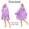 Picture of Oversized Wearable Blanket Sherpa Fleece Thick Warm Hoodie Blanket Big Hooded Sweatshirt Hoodie Blanket Jacket for Adults Women Girls Teenagers Teens Men Purple