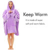 Picture of Oversized Wearable Blanket Sherpa Fleece Thick Warm Hoodie Blanket Big Hooded Sweatshirt Hoodie Blanket Jacket for Adults Women Girls Teenagers Teens Men Purple