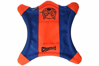 Picture of ChuckIt! Flying Squirrel Spinning Dog Toy, (Orange/Blue), Multicolor, Medium (10 in x 10 in) (0511300)