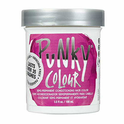 Picture of Punky Flamingo Pink Semi Permanent Conditioning Hair Color, Non-Damaging Hair Dye, Vegan, PPD and Paraben Free, Transforms to Vibrant Hair Color, Easy To Use and Apply Hair Tint, lasts up to 40 washes, 3.5oz