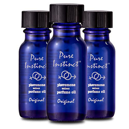 Picture of Pure Instinct (3-Pack) - The Original Pheromone Infused Essential Oil Perfume Cologne - Unisex Attracts Men and Women - TSA Ready