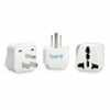 Picture of Ceptics European/India to US plug adapter - Flat outlet UK to US, Europe Round Australian to USA 3 Prong - 220 to 110 Travel Adaptor, European to American (Type B) - 3 Pack (GP-5-3PK)