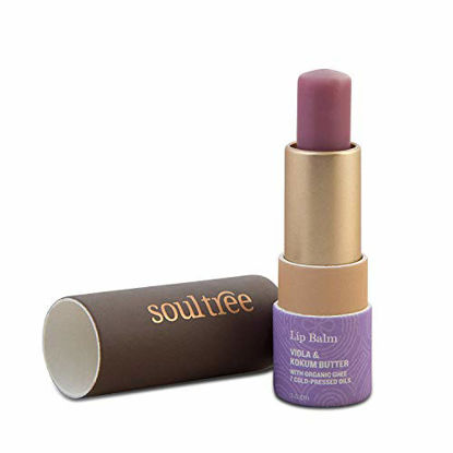 Picture of SOULTREE Viola and Kokum Butter Lip Balm | Lip Care to Moisturize Dry Lips |100% Natural & Vegetarian Chapstick | With Ayurveda 7 Cold pressed Oils That Hydrates & Heals Flaky and Chapped Lips