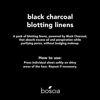 Picture of boscia Blotting Linens - Vegan Natural Clean Skincare. Oil Control Blotting Paper, Face Blotting Sheets, Travel Size 100 ct. Black Charcoal