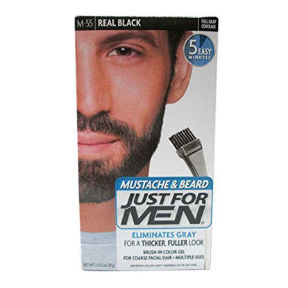 Picture of JUST FOR MEN Color Gel Mustache & Beard M-55 Real Black 1 Each (Pack of 2)