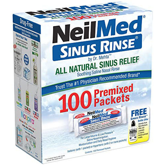 Picture of NeilMed Sinus Rinse All Natural Relief Premixed Refill Packets 100 Count (Pack of 1)