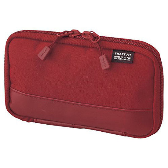 Picture of LIHITLAB Compact Pen Case (Pencil Case), Water & Stain Repellent,3.5" x 6.5'', Red (A7687-3)