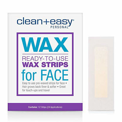 Picture of Clean + Easy Ready- To- Use Wax Strips For Facial Waxing, No Heating Required, Great For Unsightly Hair Removal Touch-Ups, 12 Ct.