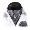 Picture of Men's Cravat Ascot Ties Paisley Jacquard Woven Floral Luxury Blue and Pink Ascot Scarf Tie and Handkerchief Set