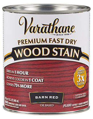 Picture of Varathane 307414 Premium Fast Dry Wood Stain, Quart, Barn Red