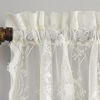 Picture of No. 918 Alison Floral Lace Sheer Rod Pocket Kitchen Curtain Valance, 58" x 14", Ivory