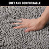 Picture of Grey Rugs for Bathroom Slip-Resistant Shag Chenille Bath Rugs Mat Extra Soft and Absorbent Bath Rug for Shower Room Machine-Washable Fast Dry (Grey, 17" x 24")
