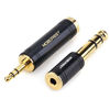 Picture of MOBOREST 3.5mm M to 6.35mm F Stereo Pure Copper Adapter, 1/8 Inch Plug Male to 1/4 Inch Jack Female Stereo Adapter, Can be Used Conversion Headphone adapte, amp adapte, Black Fashion 2-Pack