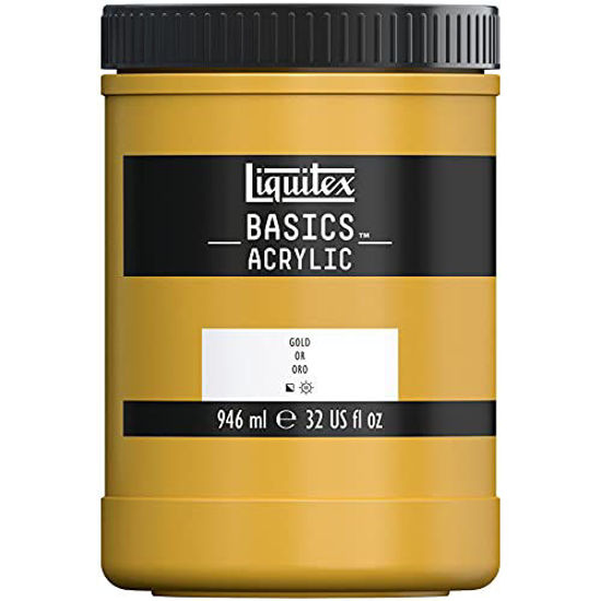 Picture of Liquitex 4332051 BASICS Acrylic Paint, 32-oz Jar, Gold