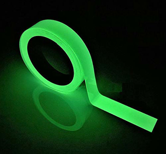 Picture of Glow in The Dark Tape - 33 FT X 0.5 Inch Luminous Photoluminescent/Luminescent Emergency Roll Safety Egress Markers Stairs, Walls, Steps, Exit Sign. Glowing Pro Theatre Stage Floor