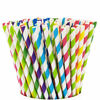 Picture of Paper Drinking Straws [200 Pack] 100% Biodegradable - Assorted Colors