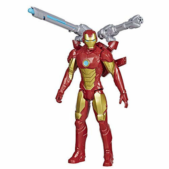 Picture of Avengers Marvel Titan Hero Series Blast Gear Iron Man Action Figure, 12-Inch Toy, with Launcher, 2 Accessories and Projectile, Ages 4 and Up , Red