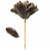 Picture of Feather Duster for Home, Feather Duster Fluffy Natural Genuine Ostrich Feathers and Eco-Friendly Reusable Wooden Long Handle Large Ostrich Feather Duster Cleaning for Housewife Brown Length 24" 1Pack