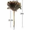 Picture of Feather Duster for Home, Feather Duster Fluffy Natural Genuine Ostrich Feathers and Eco-Friendly Reusable Wooden Long Handle Large Ostrich Feather Duster Cleaning for Housewife Brown Length 24" 1Pack