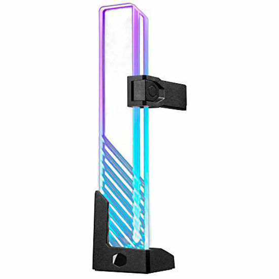 Picture of Cooler Master MasterAccessory ARGB 3-Pin GPU Support Bracket, Edge-Lit ARGB Tempered Glass, Universal GPU Bracket, Multiple Orientations