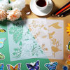 Picture of WHQXFDZ 9 Pieces Butterfly Stencils Bird Flower Stencil Flying Bird Painting Template Stencil Tropical Butterfly Drawing Reusable Stencil for Paint Craft Wall DIY Home Decor Wood Draw