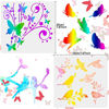 Picture of WHQXFDZ 9 Pieces Butterfly Stencils Bird Flower Stencil Flying Bird Painting Template Stencil Tropical Butterfly Drawing Reusable Stencil for Paint Craft Wall DIY Home Decor Wood Draw