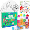 Picture of Jar Melo Washable Dot Markers Kit, 6 Colors Dot Paint Markers 2.1 fl.oz, Dot Art Marker, Non-Toxic, 40 FREE Pdf Activity Book & Physical Sheets Daubers Marker for Toddler & Preschoolers