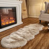 Picture of Arbosofe Faux Fur Sheepskin Rug Beige Home Area Rug for Bedroom, Fluffy Small Fur Rug, Fuzzy Furry Shaggy Rug for Living Room 2 x 6 Feet