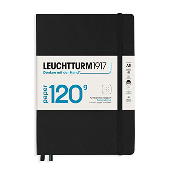 LEUCHTTURM1917-120G Special Edition - Medium A5 Dotted Hardcover Notebook  (Black) - 203 Numbered Pages with 120gsm Paper