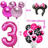 Picture of 50pcs Minnie Birthday Decorations Minnie 3 year old Girl Birthday Party Supplies Minnie Balloons Cake Topper Cupcake Topper